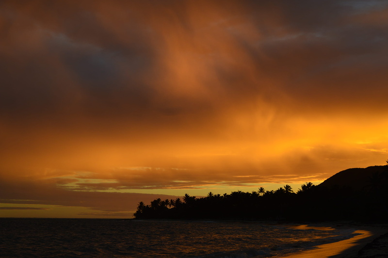 orange color, guadeloupe, sea, idyllic, hour, horizon over water, sunlight, la feuillère, dusk, sunrise, sky, dawn, caraïbes, golden, scenics - nature