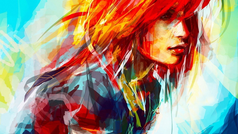 oleo, 2K, mujer, abstract, arte, girl