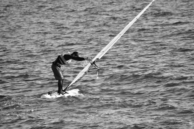 loisir, nature, one person, leisure activity, sport, water, men, sea, lifestyles, outdoors, sport nautique, waterfront, noir et blanc, day, extreme sports