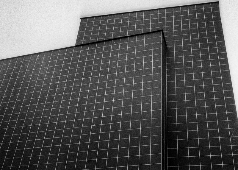gent, analog, 2K, low angle view, sky, monochrome, technology, wall - building feature, fuel and power generation, pattern, solar panel, shape, environmental conservation