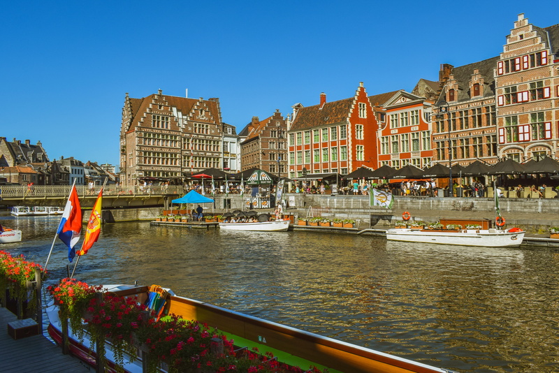 gent, passenger craft, belgium, building, architecture, building exterior, transportation, flanders, built structure, incidental people, nature, waterfront