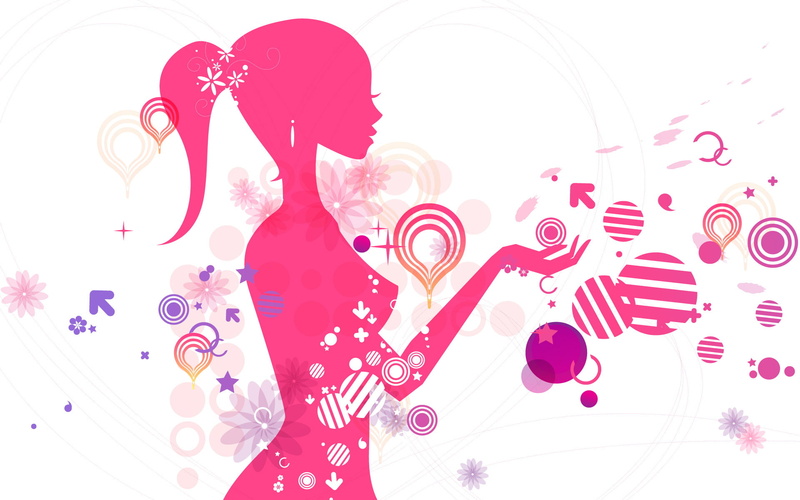 1080P, digital composite, floral pattern, art and craft, girl, pattern, pink color, red, shape, mujer, vector, decoration, creativity, close-up, design