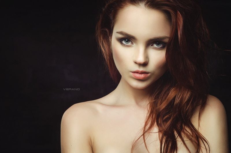 makeup, beauty, portrait, brown hair, look, Katherine Usher, Ekaterina Sherzhukova, Nikolas Verano, 1080P, hairstyle, model, background