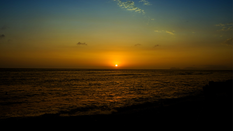 sea, playa, nature, 4K, scenics - nature, atardecer, lima, outdoors, sun, horizon over water, tranquility, horizon, tranquil scene, land, colors, beauty in nature