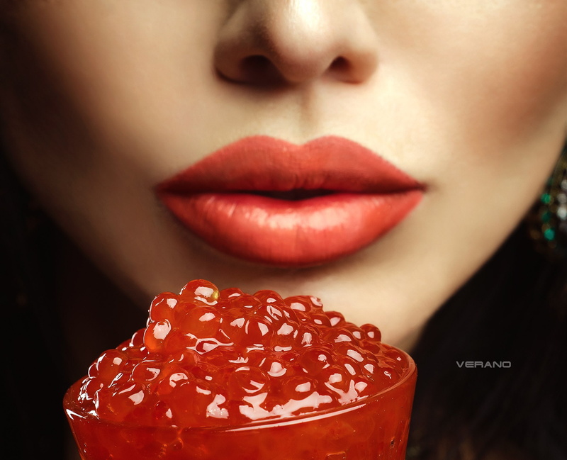 lips, caviar, girl, 1080P, Marianne Markina, Nikolas Verano