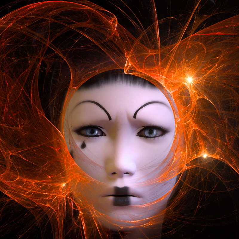 girl, headshot, music cd, photo montage, ernst, real people, body part, close-up, dream, mysterious, feminine, illuminated, female, asia, cd, human body part