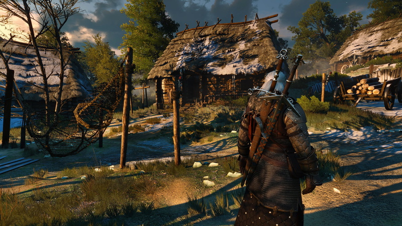white hair, video game characters, The Witcher 3: Wild Hunt, 1080P, snow covered, Geralt of Rivia, Velen, CD Projekt RED, The Witcher, screen shot