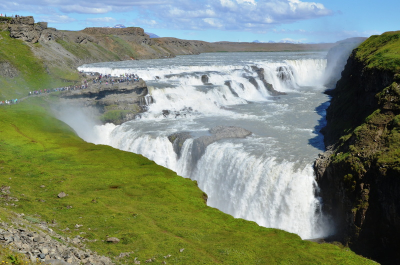 Waterfall, scenics, rock formation, river, Gullfoss, flowing, Iceland, Nature, beauty in nature, no people, water power, motion, rock - object, environment