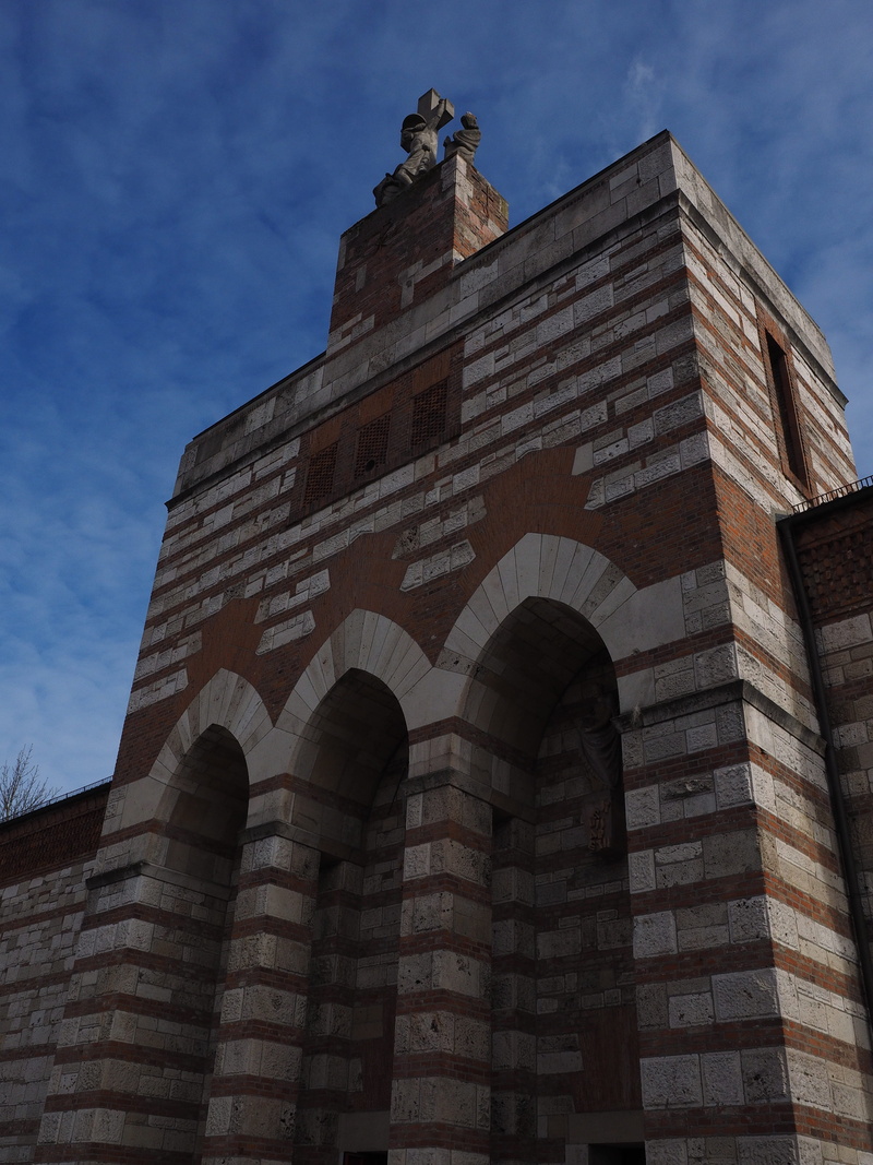 mural, 4K, building, built structure, architecture, church, history, outdoors, brick, nature, catholic, arch, blue, building exterior, new ulm, day, garrison church