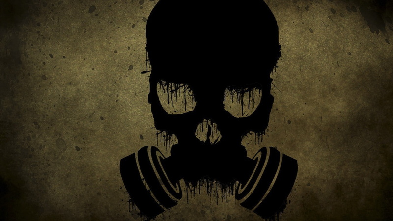skull, gas masks, apocalyptic, grunge, 720P
