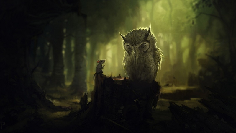 feline, tree, one animal, nature, dark, mammal, pets, portrait, anime nature artwork owl digital art animals birds forest dark trees tree stump mice, domestic cat