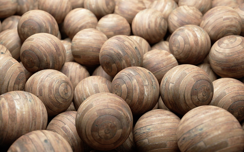 digitalrendering, eggs, 2K, wood, spheres, brown, balls, woodpecker