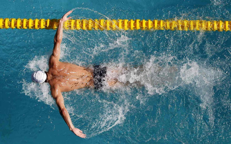 adult, yellow, day, women, young adult, nature, Sports, swimmer, healthy lifestyle, 720P, water, swimming pool, rope, motion, lifestyles, sport, one person