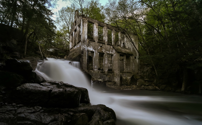 waterfall, rock - object, built structure, tree, scenics - nature, 1080P, flowing water, nature, architecture, power in nature, outdoors, plant, forest