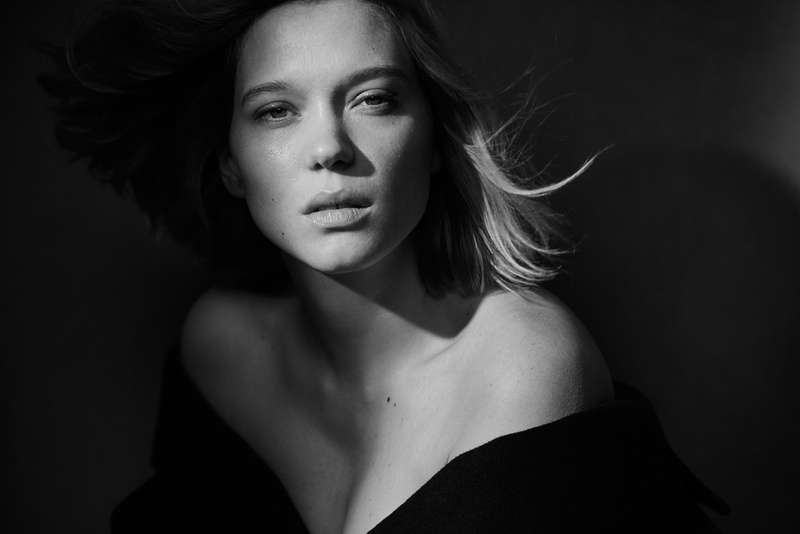 portrait, face, Léa Seydoux, women, 1080P, French actress, looking at viewer, monochrome