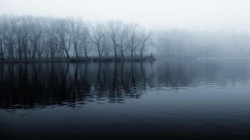 art, hd, x, creep, nature, lakes, creepy, horror, 1080P, slenderman, monochrome