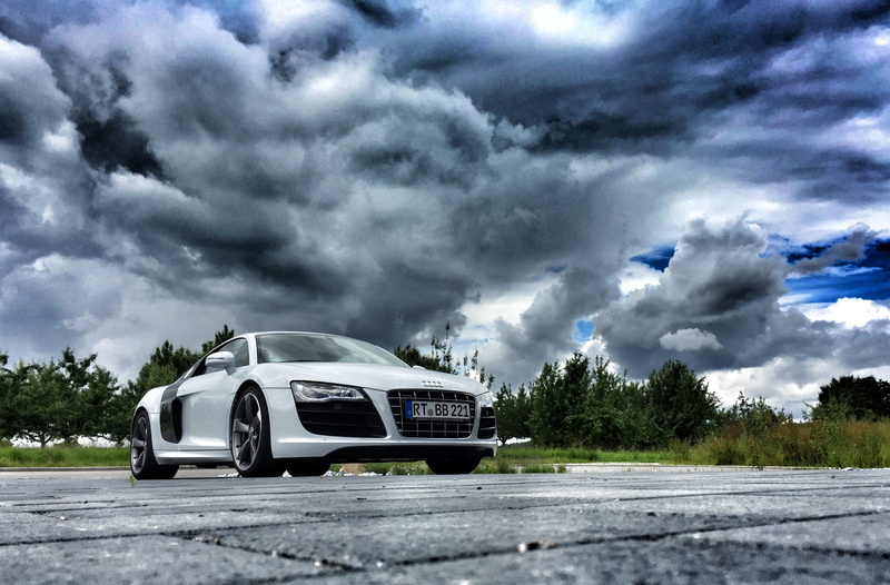 road, luxury, audi, street, motion, transportation, nature, storm cloud, rain, silver, travel, outdoors, energy, field, clouds, background, no people, gray