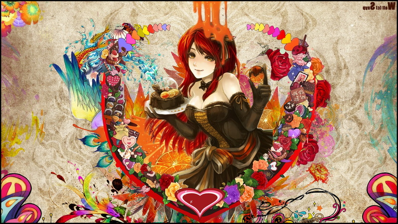 representation, Snyp, Anime Girls, indoors, creativity, Original Characters, cakes, craft, art and craft, day, human representation, paint, female likeness