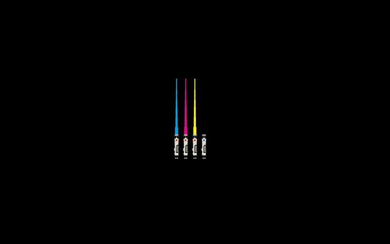 lightsaber, 2K, Star Wars, CMYK, minimalism