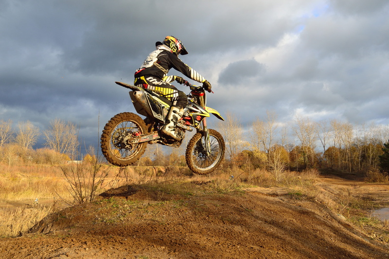 cycle, man in black, sport, dirt, jump, stunt, nature, transportation, motor, daytime, motorbike, dirt bike, 5K, active, speed, outdoors, yellow, costume