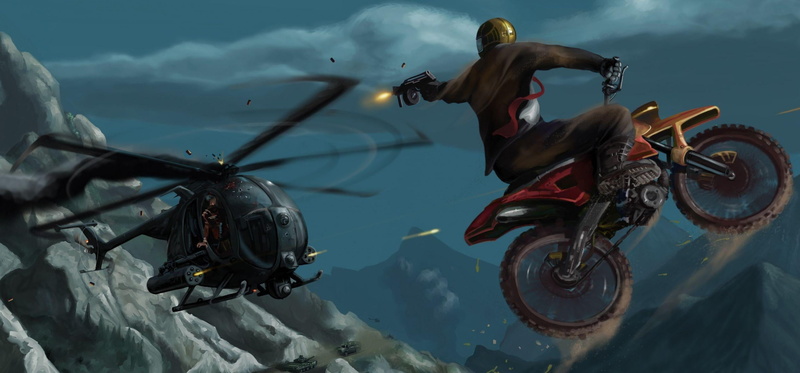 day, sky, editorial, driving, person, two people, motorcycle Racing, shooting, riding, mode of transportation, motion, helicopter, men, power, engine, unrecognizable person
