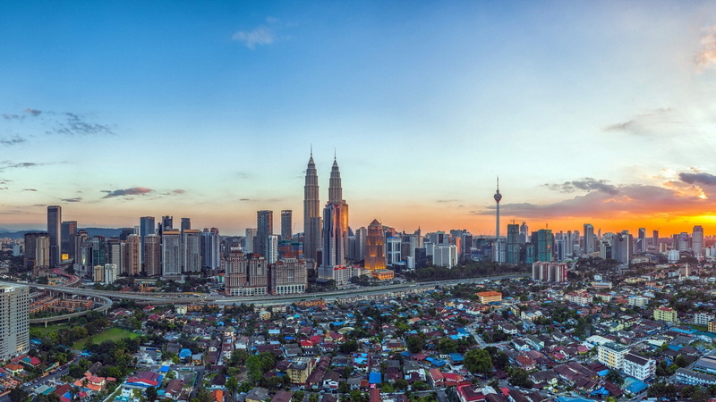 spire, built structure, sunset, skyscraper, tall - high, tower block, 1080P, financial district, tower, crowded, architecture, building exterior, outdoors