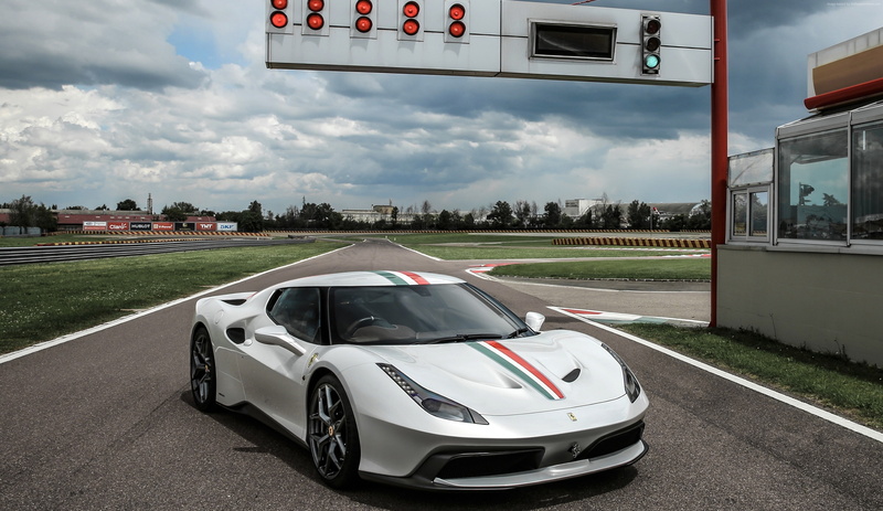 white, Ferrari 458 MM Speciale, sport car, 2K