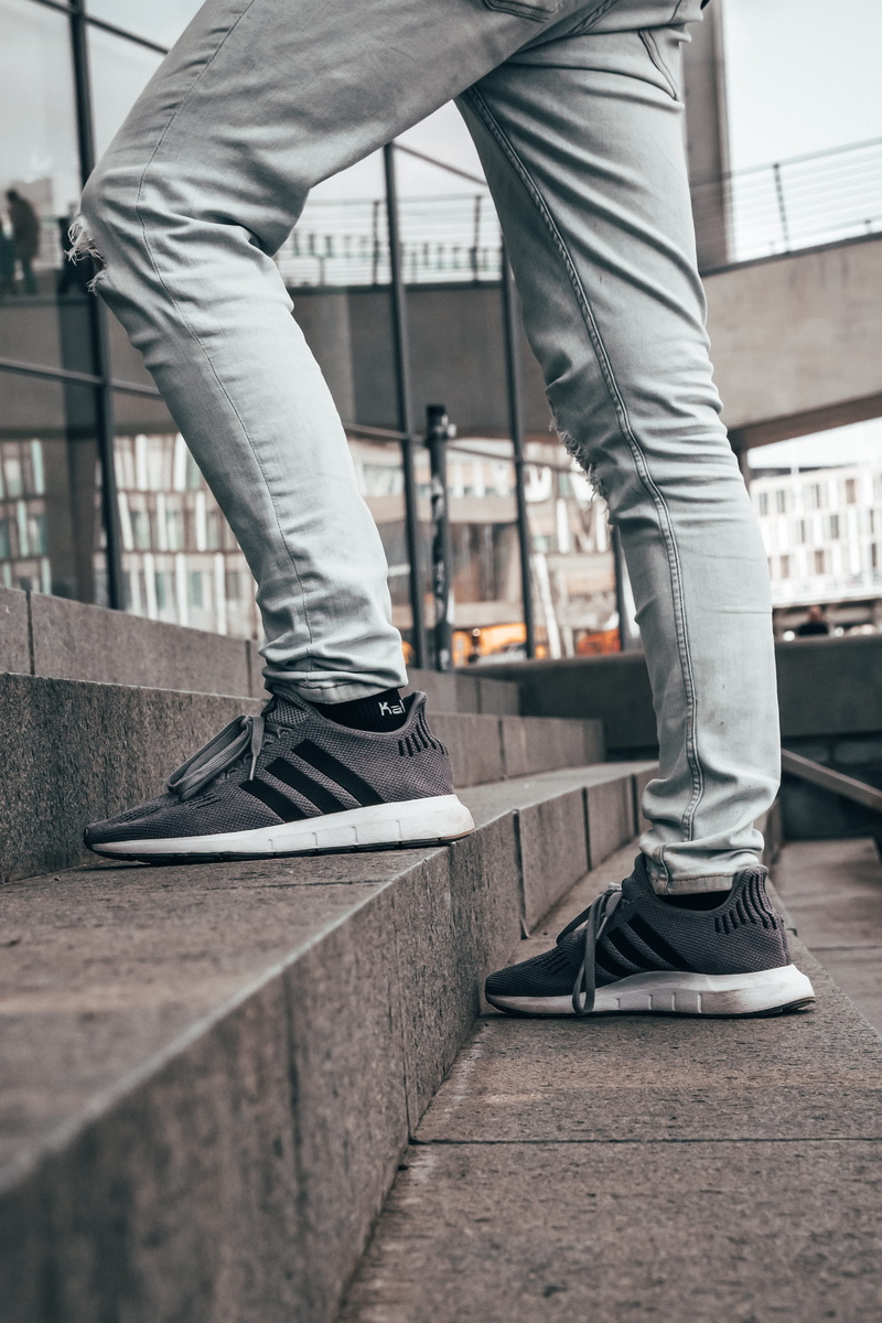 apparel, built structure, human, day, brick, standing, adidas, lifestyles, human limb, men, side view, sneaker, 4K, low section, outdoors, deutschland