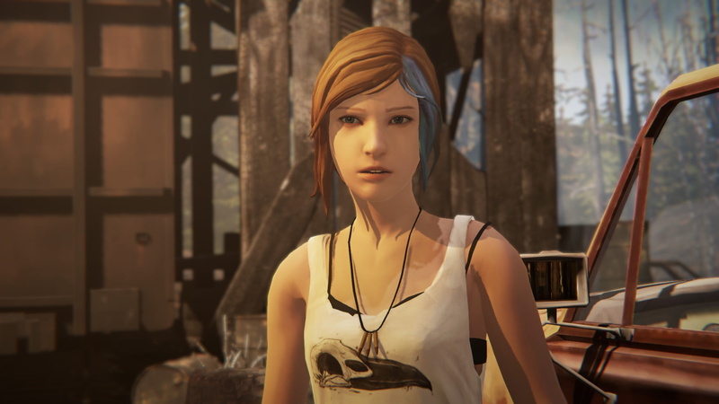 Chloe Price, Life is Strange Before the Storm, blue hair, 1080P, tank top, blue eyes, bullet, short hair, necklace, looking away, blonde