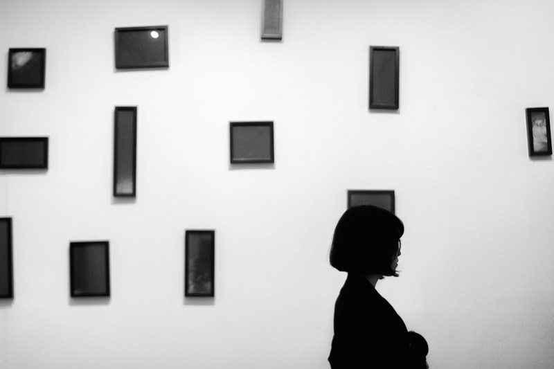 art installation, monochrome, dark, 1080P, short hair