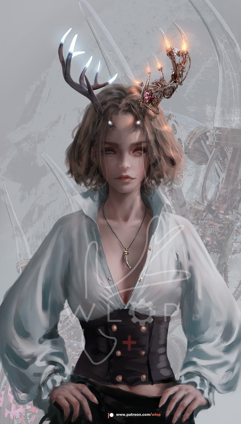 fantasy girl, 1080P, WLOP, art installation