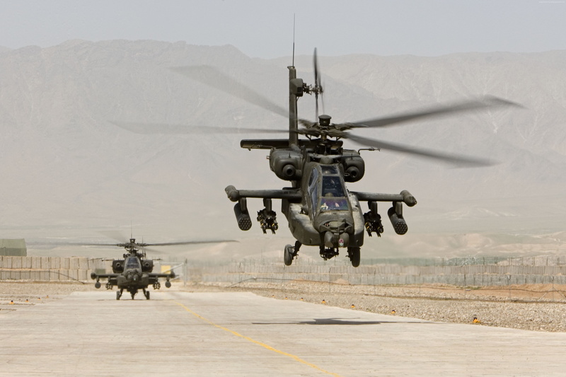 U.S. Air Force, US Army, attack helicopter, AH-64, Apache, 4K
