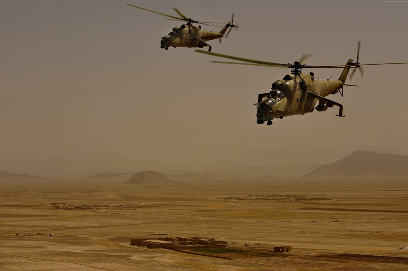 desert, flight, Mil, attack helicopter, 4K, Mi-35, Russian Army, Afganistan