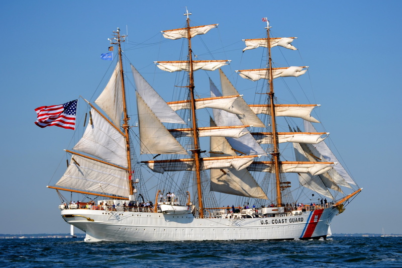 coast guards, ship, vehicle, sailing ship, flag, 2K