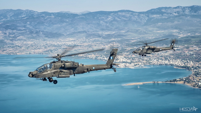 Sun of Greece, Hellenic Army, Cockpit, Sea, Boeing AH-64D Apach, Shore, AH-64 Apache, HESJA Air-Art Photography, Chassis, Attack helicopter, Apache, 1080P
