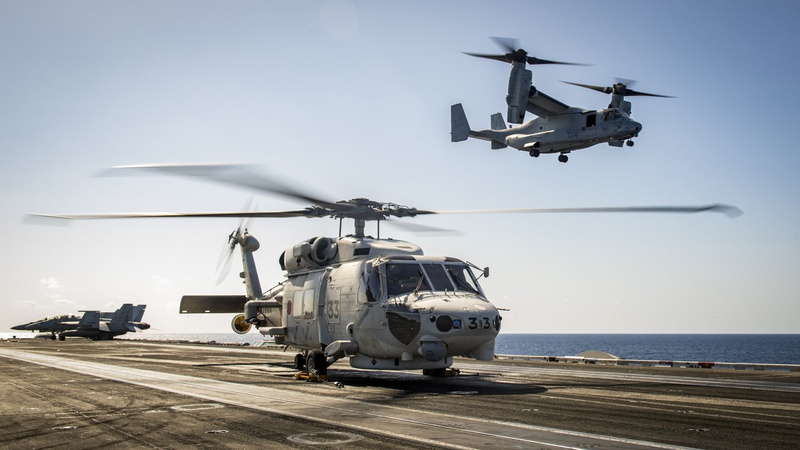 1080P, Helicopter, Sikorsky SH-60 Seahawk, Bell Boeing V-22 Osprey, Jet Fighter, Aircraft, Military Helicopters