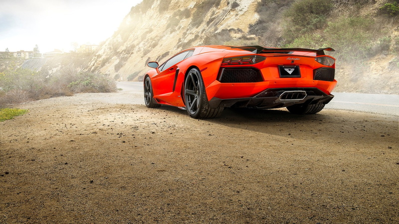 transportation, Lamborghini Aventador, dirt, sunlight, nature, 1080P, road, land vehicle, coupe, toy car, orange, the way forward, wheel, land, red, day