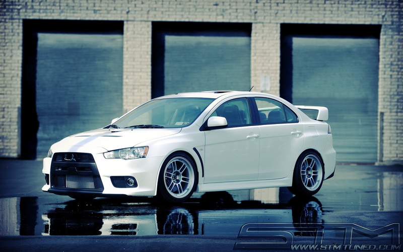 dof, art, fields, cars, field, evolution, hd, tuning, nature, depth, lancer, 1080P, mitsubishi, x