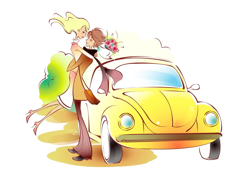 beetle, still life, cartoon, child, illustration, close-up, illustrations And Vector Art, representation, no people, flowers, car, couple, transportation