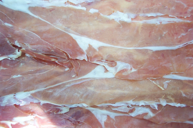 no people, pattern, texture, still life, ham, freshness, power, meat, natural pattern, smoked ham, indoors, food, pork, food and drink, backgrounds, parma ham