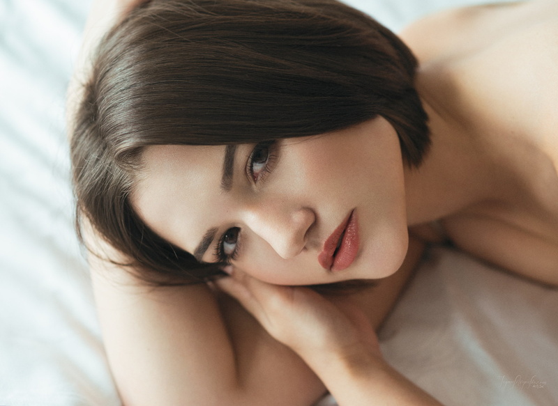 short hair, portrait, Isabel Carmonavi, women, face, brown eyes, 1080P