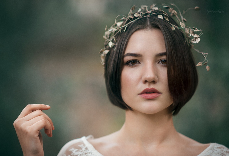 face, women, brown eyes, portrait, 1080P, Isabel Carmonavi, short hair