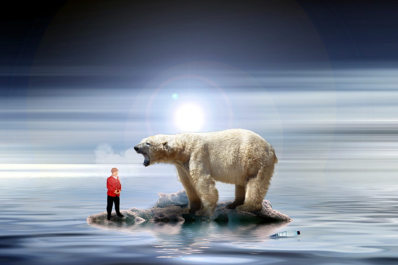 full length, iceberg, nature, photomontage, mammal, 5K, humorous, sunlight, bottle, digital composite, men, lens flare, one animal, model construction figure
