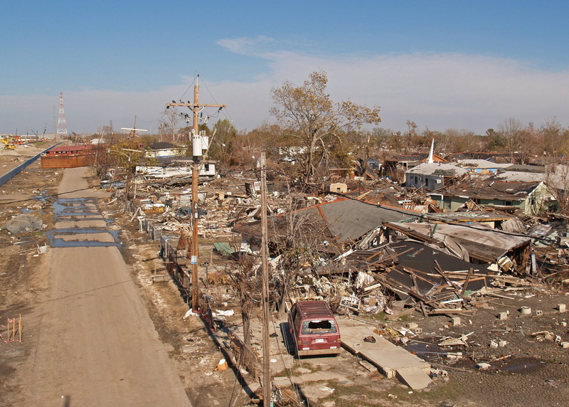 architecture, high angle view, levee, technology, 2K, break, garbage, levee break, winter, gabriel raggio, industry, built structure, 9th ward, raggio