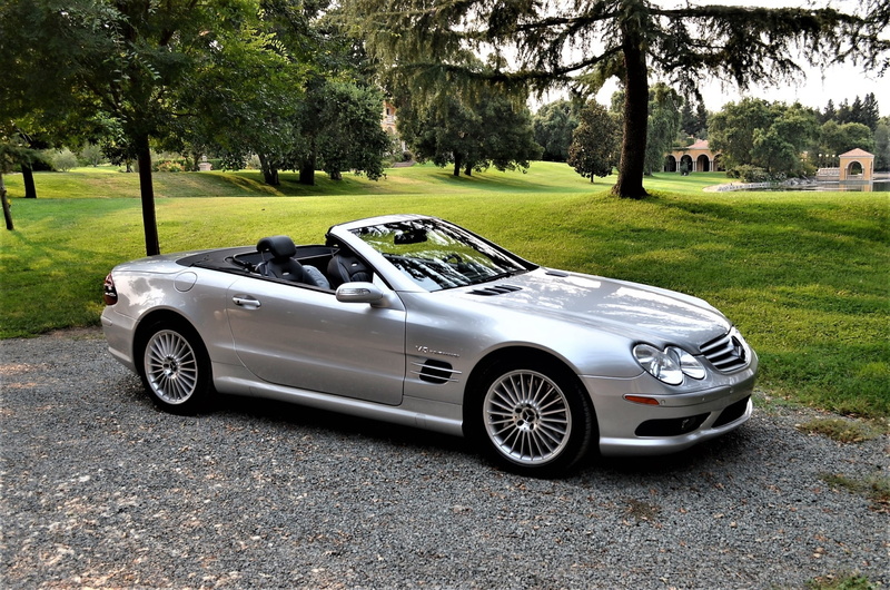 Convertible, Luxury, mode of transportation, day, Mercedes-Benz, silver colored, built structure, architecture, no people, motor vehicle, Sport, grass