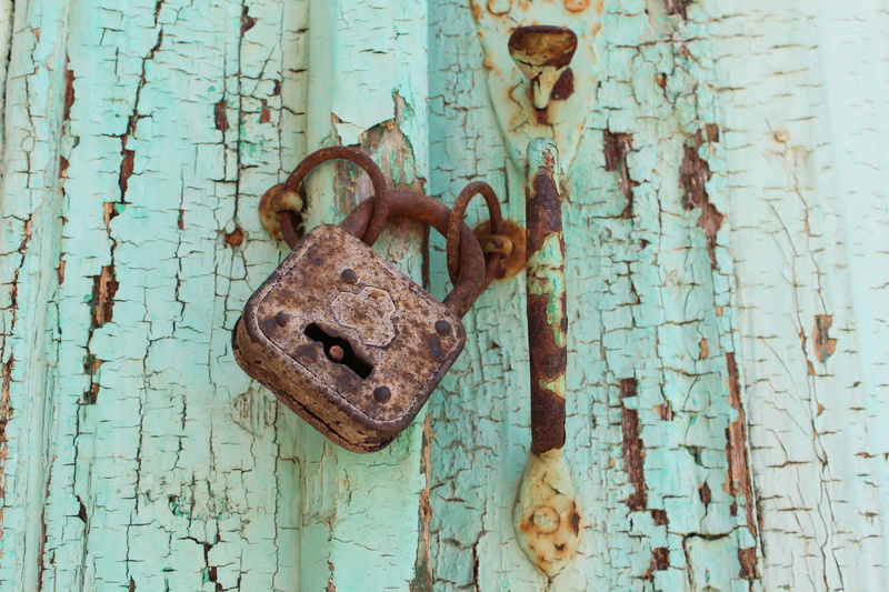 rusty, iron, no people, safety, day, entrance, old, rust, wood - material, padlock, deterioration, damaged, weathered, closed, security, latch, close-up