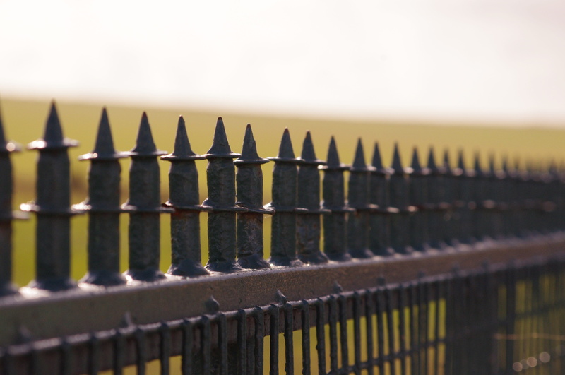 strong, side by side, metal, boundary, harsh, fencing, spikes, balustrade, sharp, safety, foundry, secure, old, repetition, salisbury, selective focus