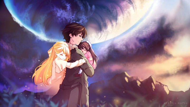 scenic, Anime, shelter, family, 4K, tears, rin