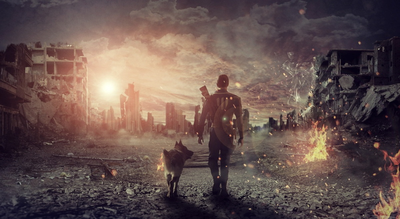 domestic animals, wolf, nature, one person, building exterior, mammal, fire, fire - natural phenomenon, rescue worker, pets, 1080P, manipulation, full length