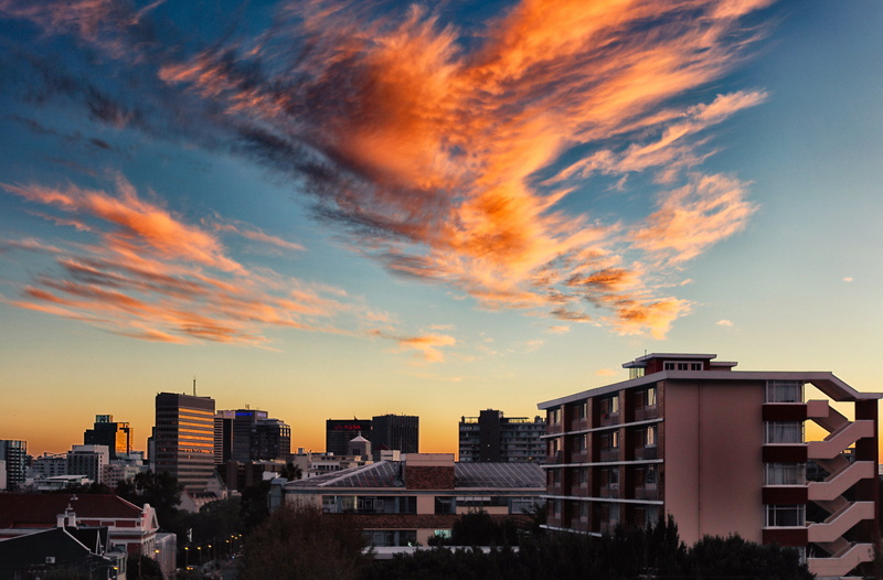 sunrise, built structure, morning, atlantic, office, cape town, business, office building exterior, landscape, residential, no people, dusk, africa, sky